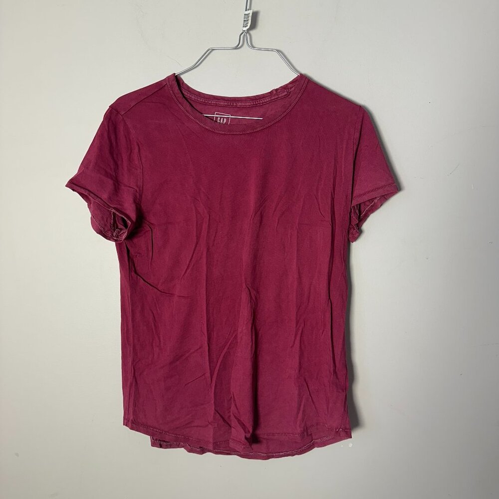 EUC Gap For Good Womens Vintage Wash Tee Medium M Petite Plum Purple